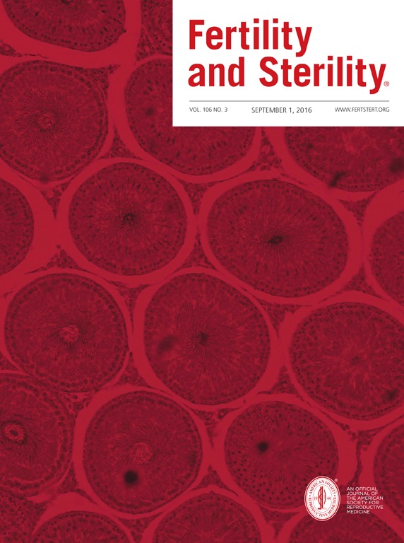 Fertility and Sterility Journal vol106 cover